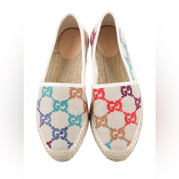 Gucci Shoes - Gorgeous & Authentic GUCCI Logo Printed Canvas Espadrilles Size 38 (Will trade!)